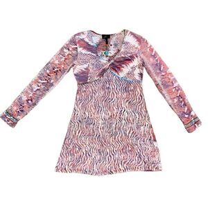 Faith Women’s Medium Accent Embroidered Long-sleeve Dress; Lightweight Runs Sm